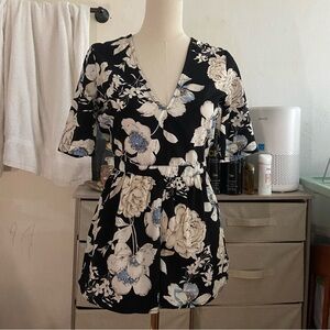 Backless Floral Romper